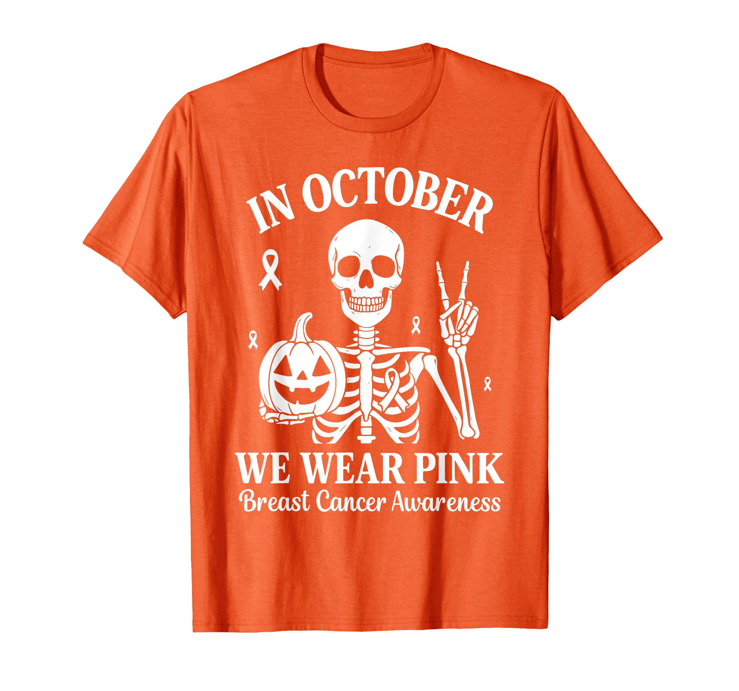 Breast Cancer Women Halloween in October We Wear Pink T-Shirt