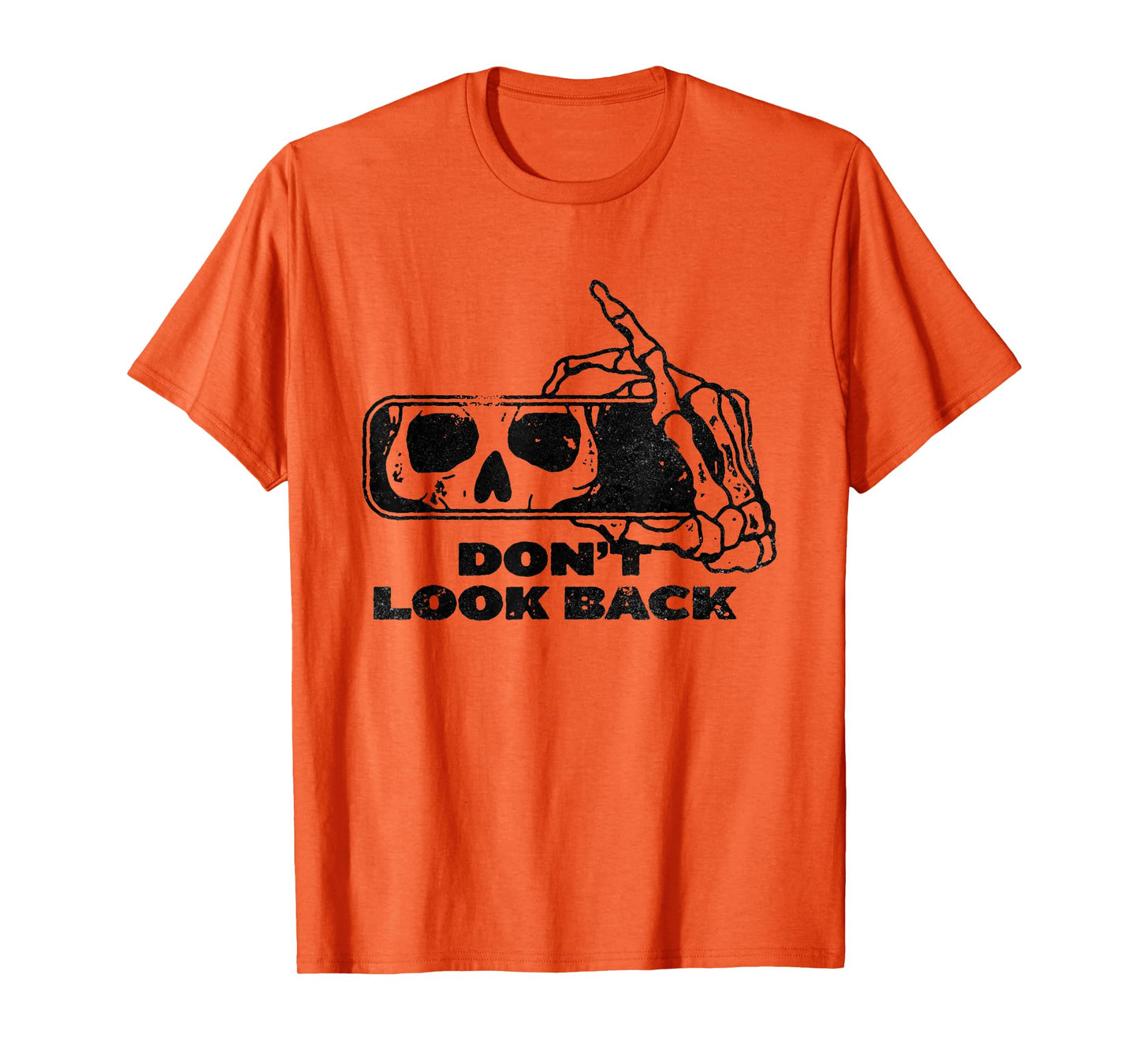 Don't Look Back Skeleton Car Mirror Transparent Halloween T-Shirt