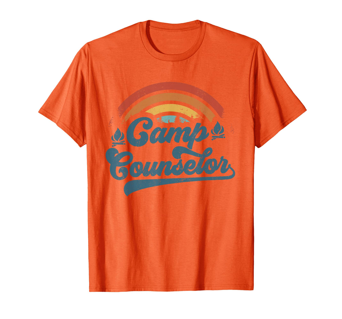 Summer Camp Counselor Staff Groovy Rainbow Camp Counselor T-Shirt