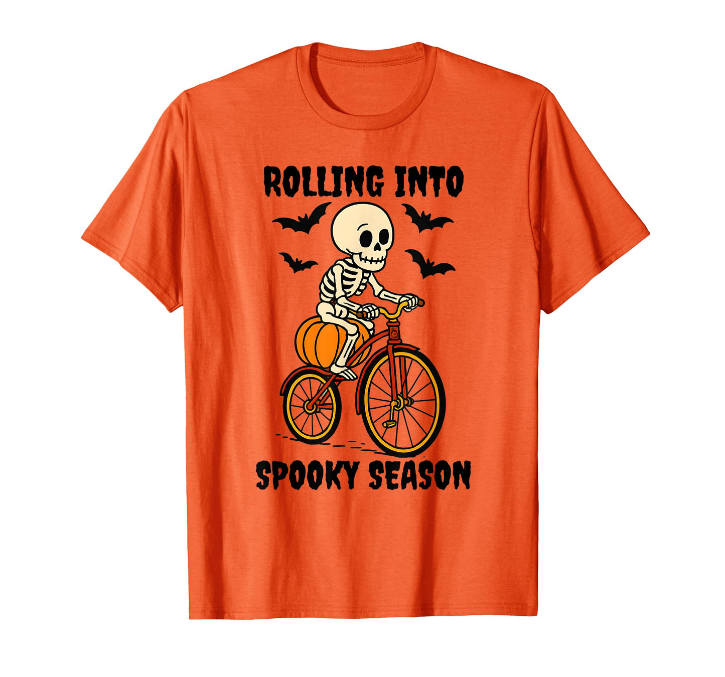 Skeleton On Bike Men Kids Women Cute Halloween T-Shirt