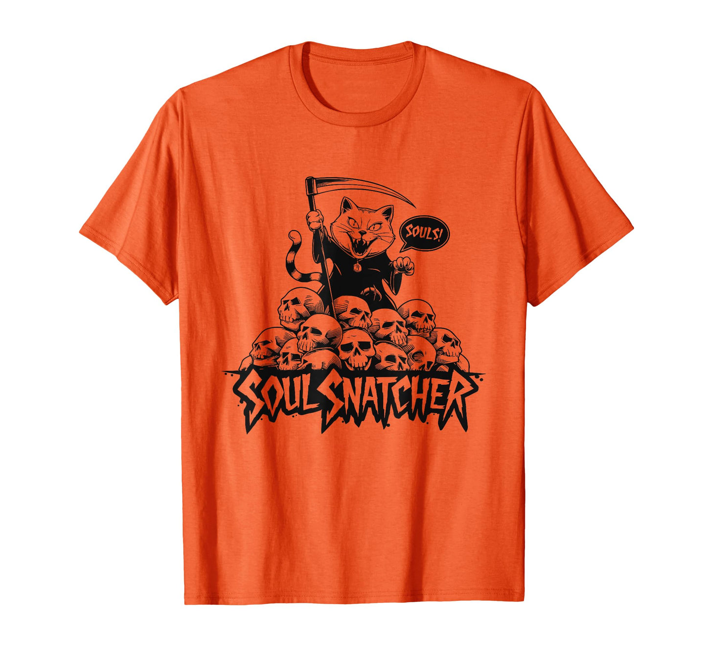 Soul Snatcher Cat Collects Souls Halloween Men Women T-Shirt