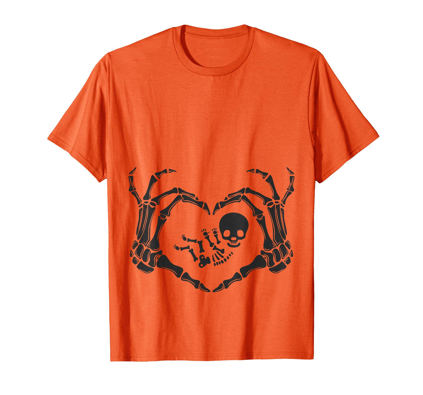 Halloween Skeleton Baby Rib Cage Pregnant Pumpkin New Mom T-Shirt