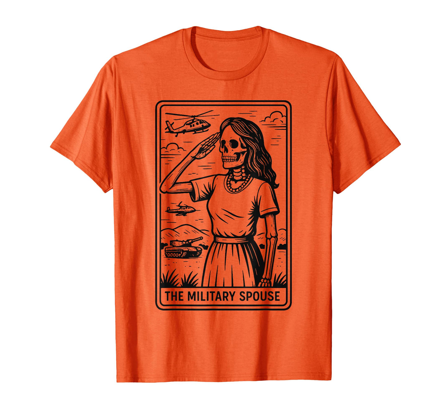 Halloween Tarot Card Military Spouse Skeleton Military Wife T-Shirt