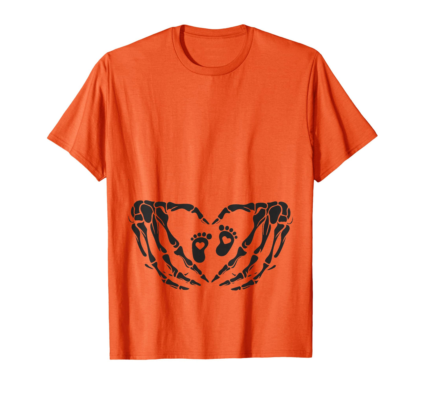 Halloween Skeleton Baby Rib Cage Pregnant Pumpkin New Mom T-Shirt
