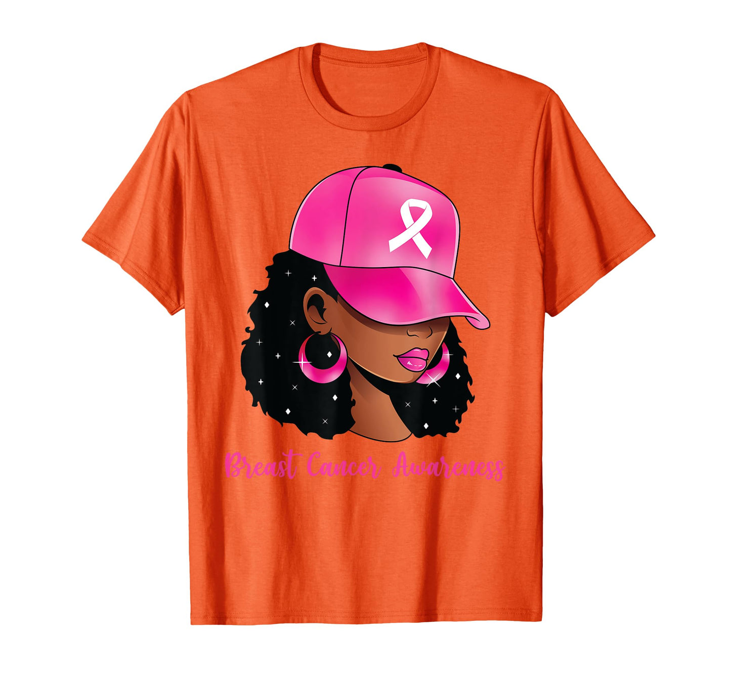 Black Women Pink Breast Cancer Awareness Warrior Women Girls T-Shirt