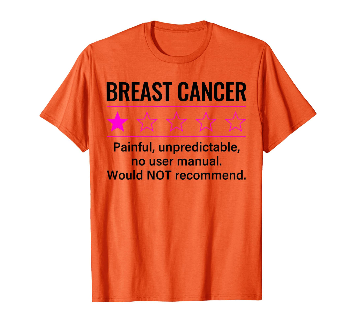Breast Cancer 1 Star Rating Funny Breast Cancer Awareness T-Shirt