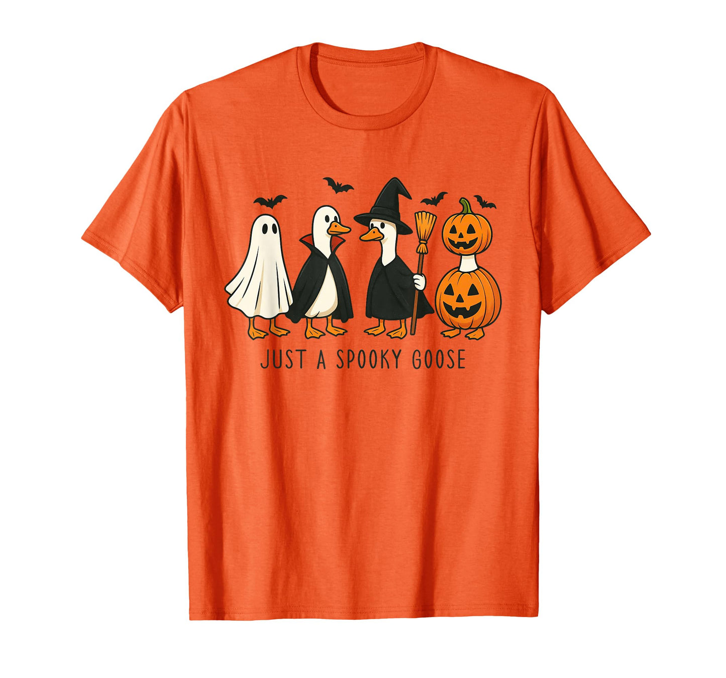 Just A Spooky Goose Halloween Silly Goose Funny Halloween T-Shirt
