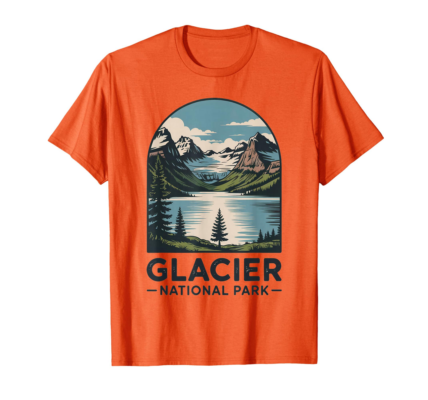Glacier National Park Retro Outdoor Camping US National Park T-Shirt