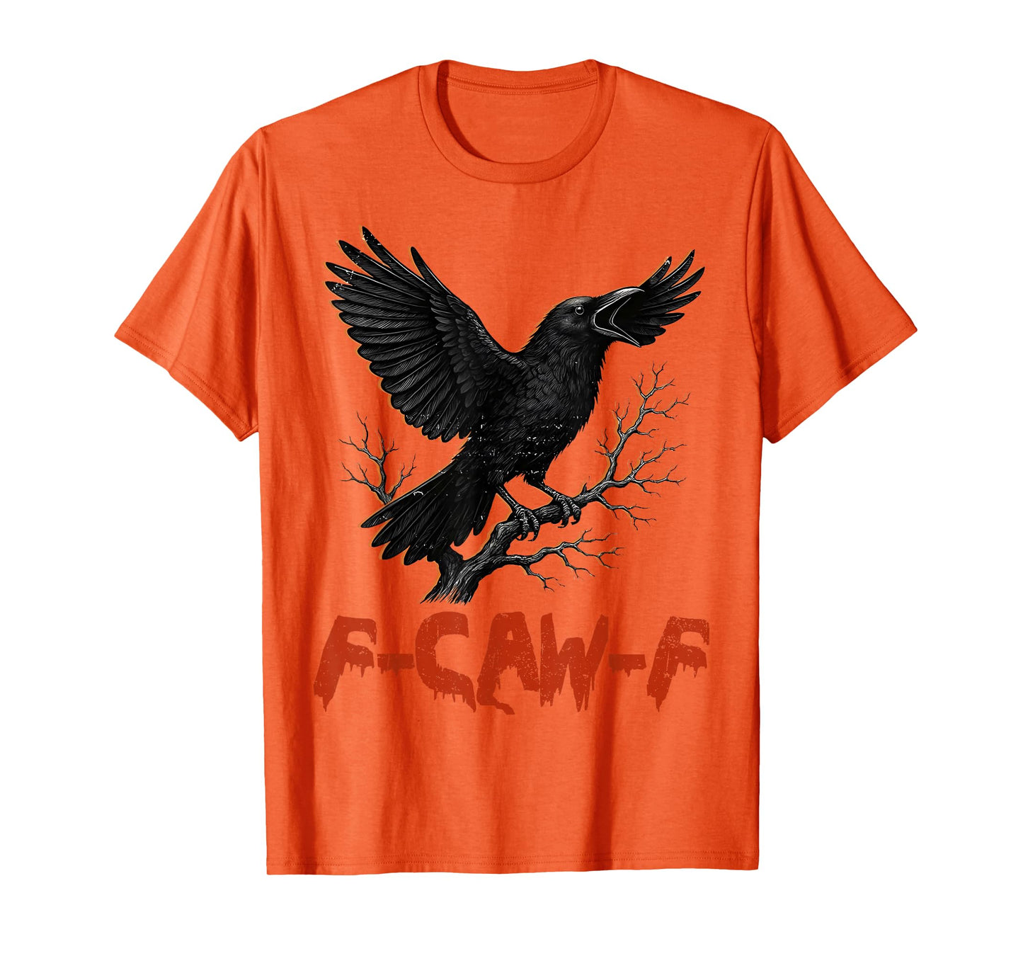 Funny F Caw F Raven Bird Cawing Graphic Halloween Crow Pun T-Shirt