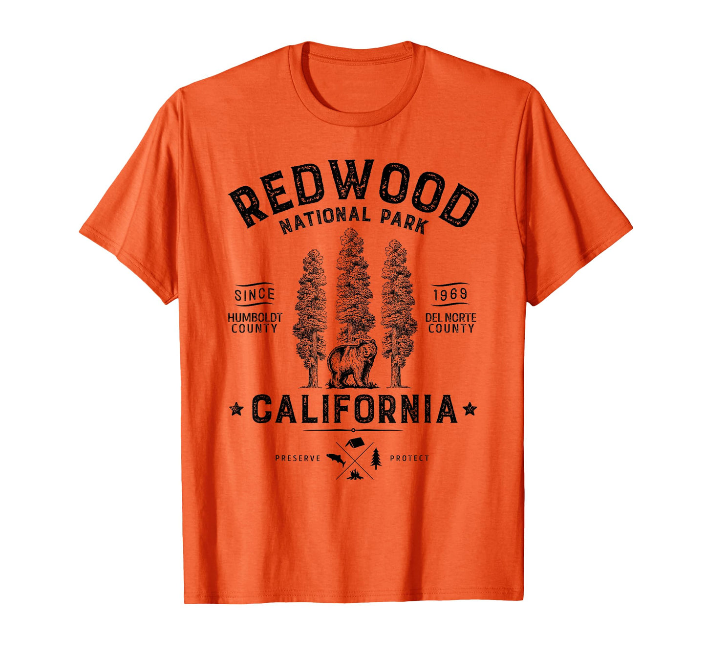 Redwood National Park T Shirt Vintage California Bear Gifts T-Shirt