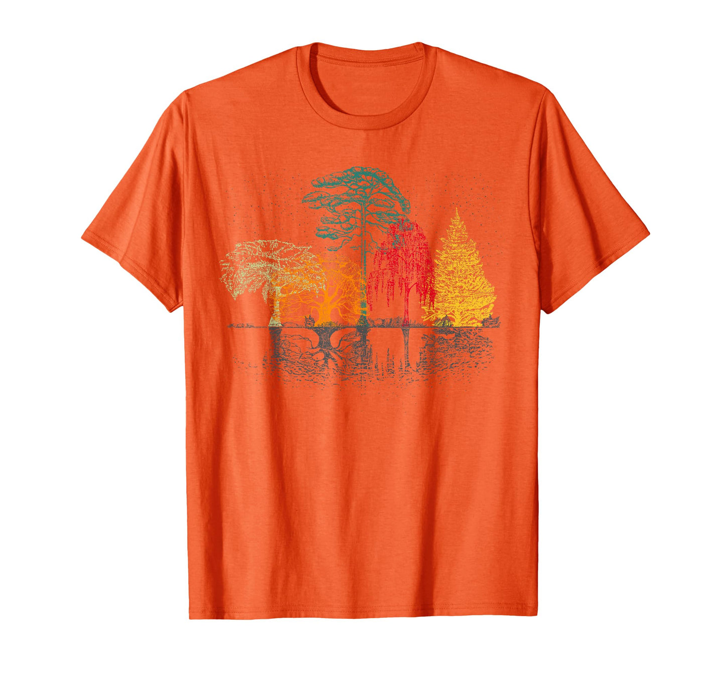 Colorful Trees Wildlife Nature Outdoor Reflection Forest T-Shirt