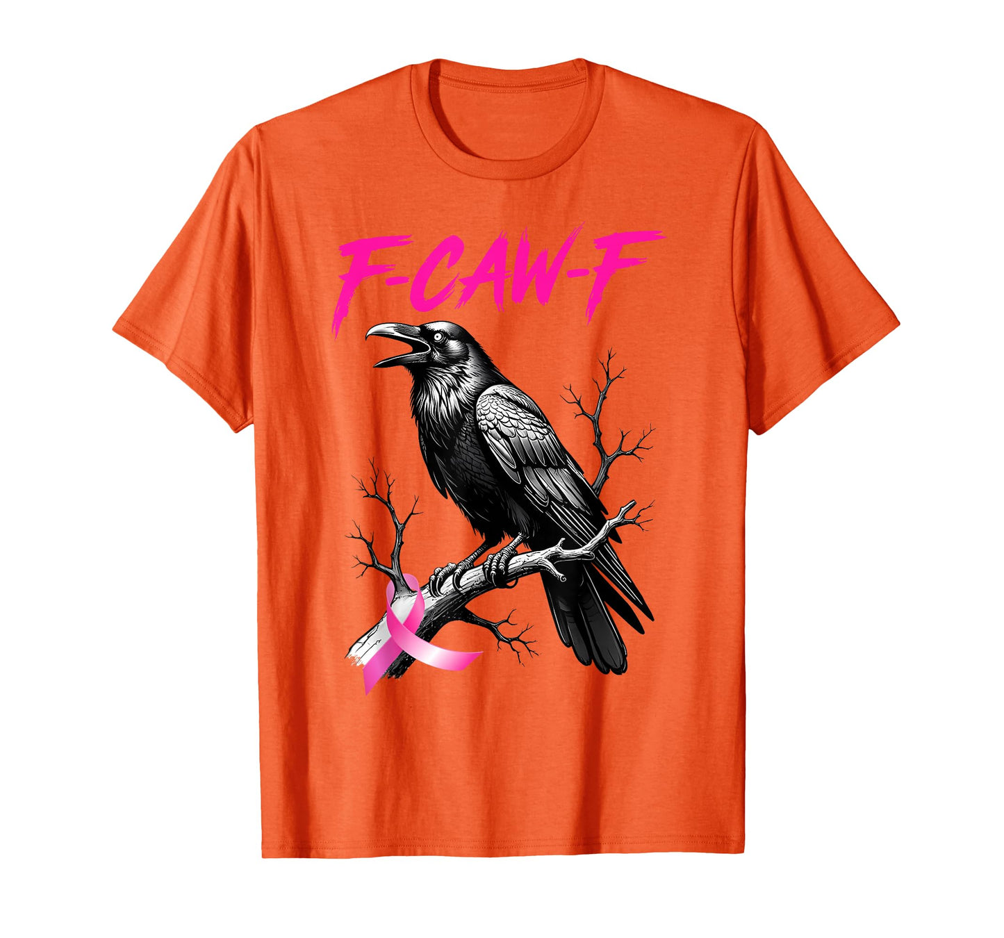Black Crow F-Caw-F Breast Cancer Awareness Pink Ribbon T-Shirt
