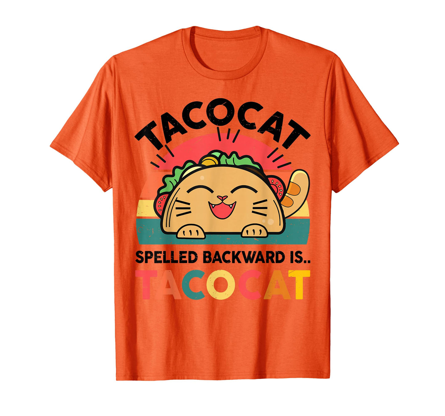 Kids Taco Cat Spelled Backward Funny Cat Lover Gift Boy Men T-Shirt