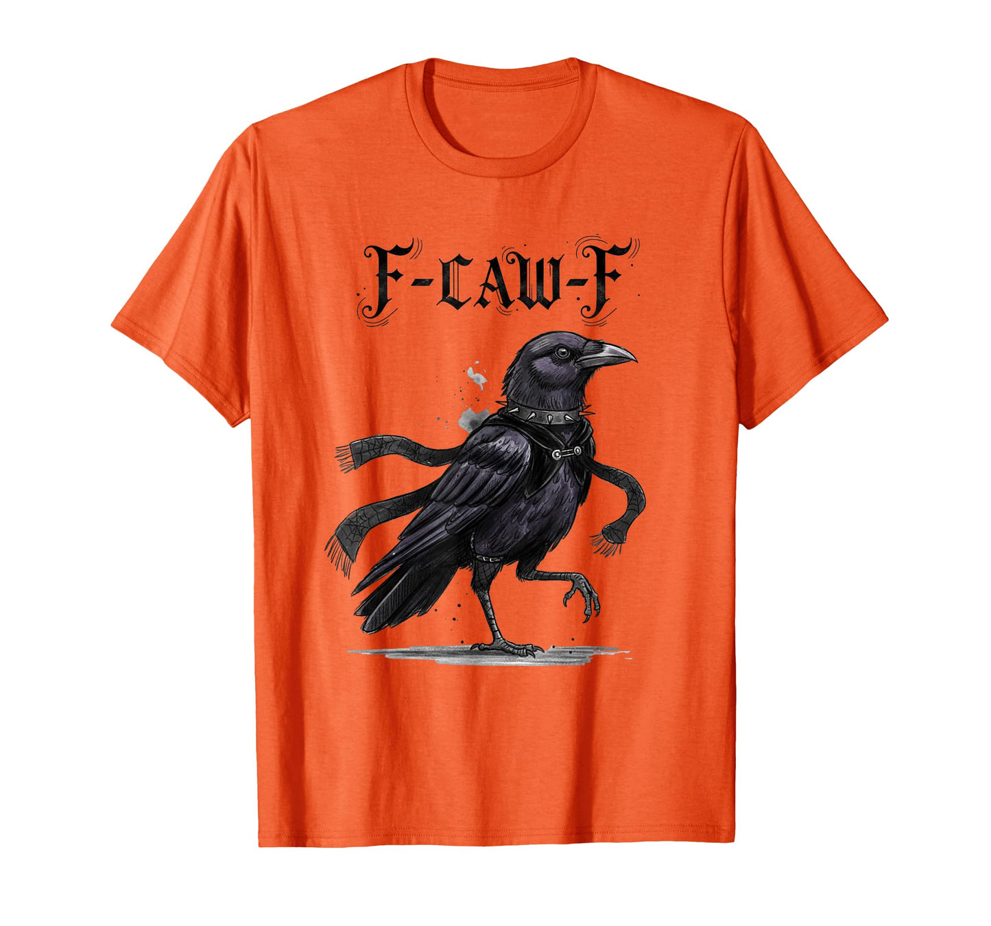 F-CAW-F Funny Halloween Adult Black Crow Cool Raven T-Shirt