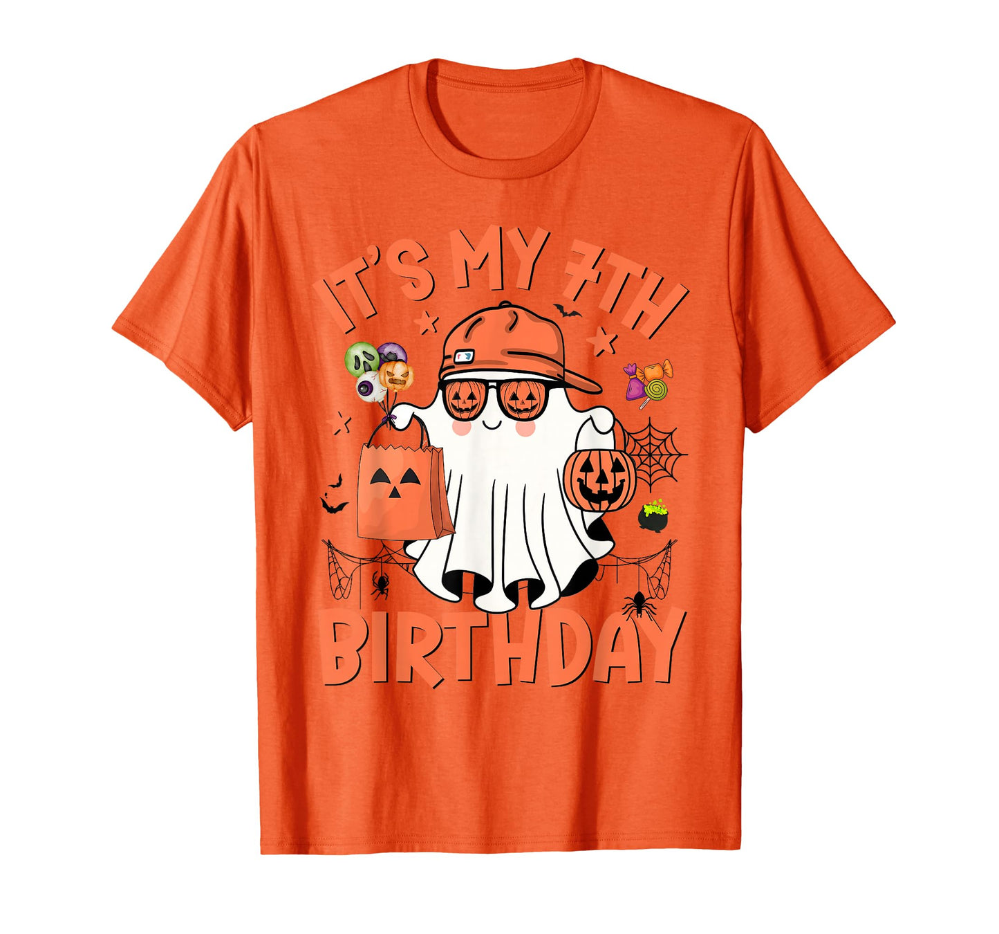 It's My 7th Birthday Funny Halloween Ghost Boo 7th Bday Boy T-Shirt