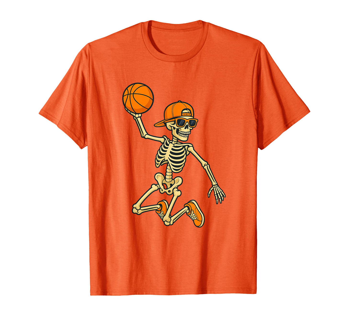 Basketball Skeleton Halloween Shirt Spooky Sports Tee T-Shirt
