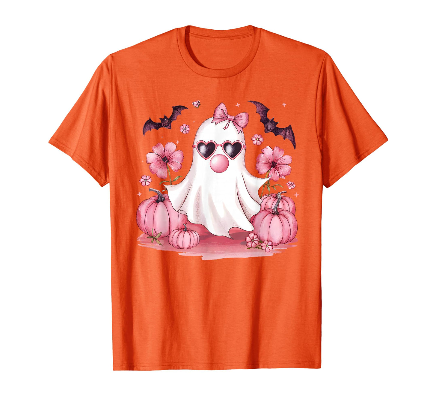 Cute Girly Ghost Blowing Bubble Gum Halloween Costume Kids T-Shirt
