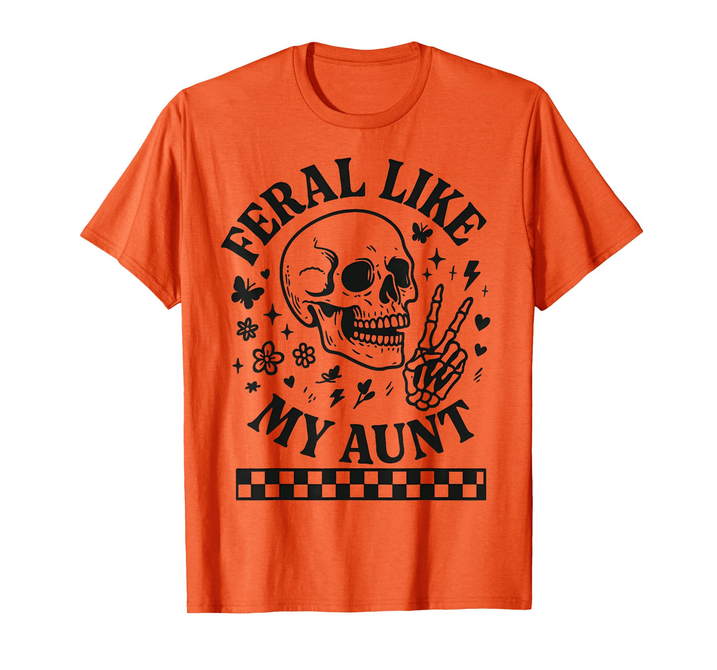 Feral Like My Aunt Funny Skeleton Hands Retro T-Shirt
