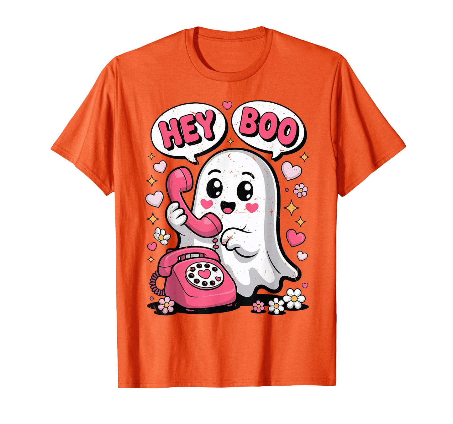 Cute Ghost Hey-Boo Toddler Girl Women Funny Ghost Halloween T-Shirt