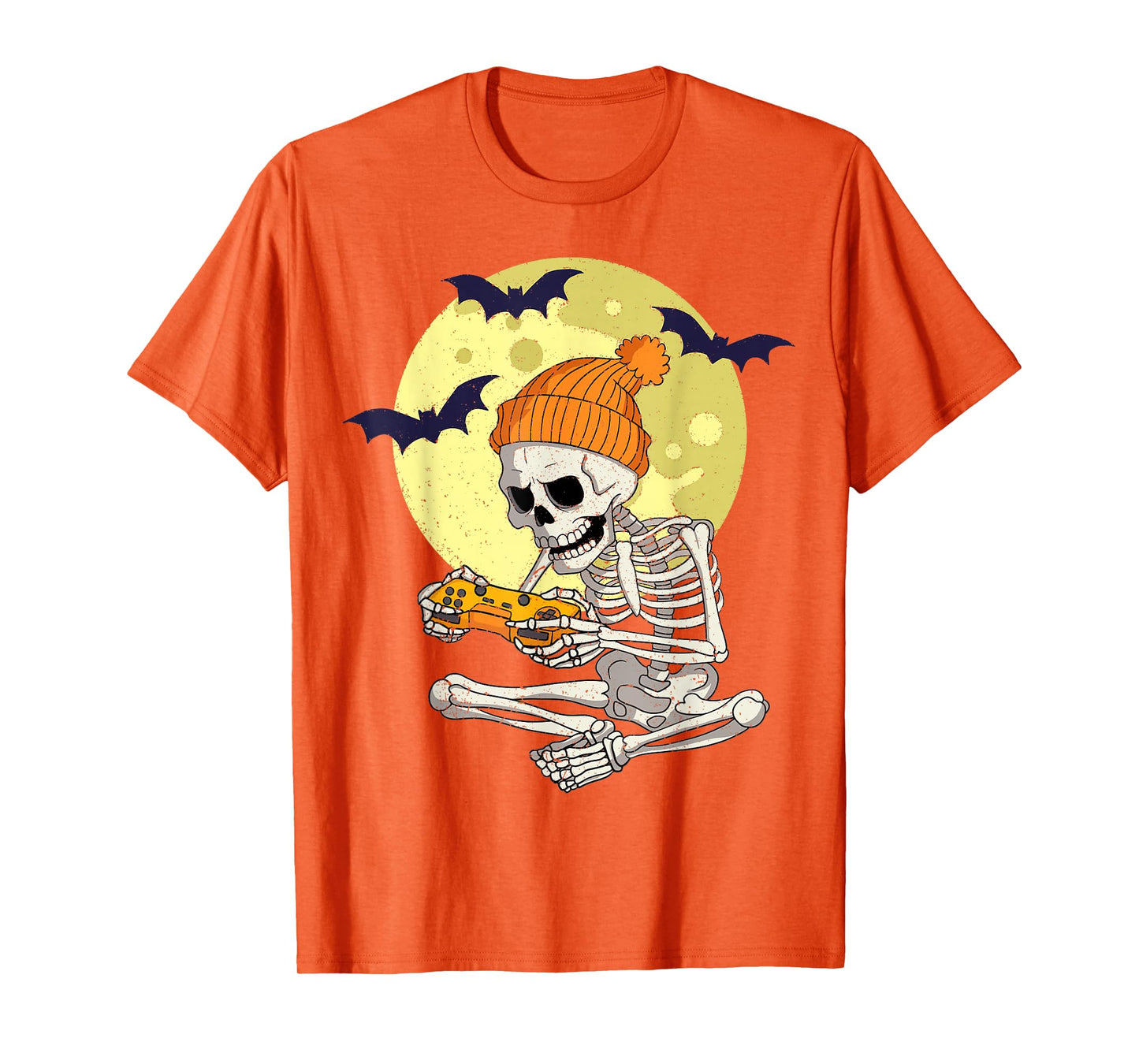 Funny Halloween Skeleton Gamer Video Games Boys Mens Gaming T-Shirt