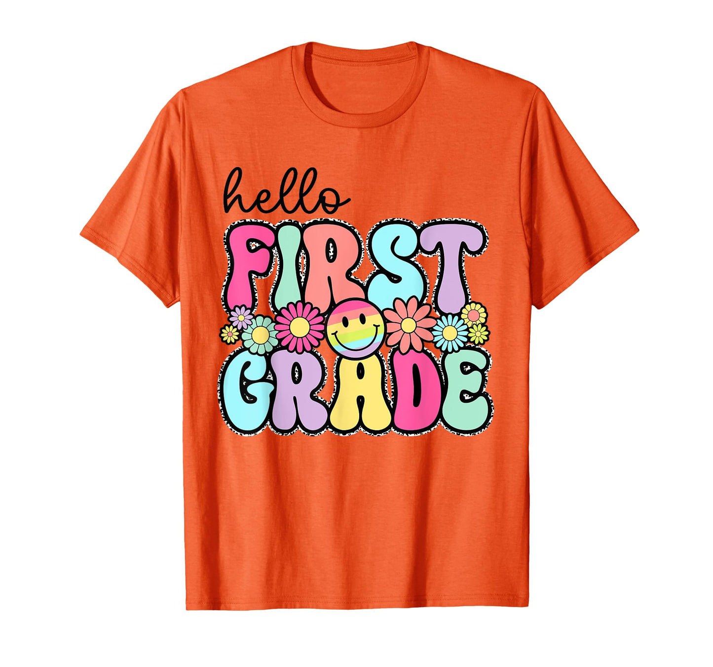Hello First Grade 1st Day Back To School Teachers Girls Kids T-Shirt