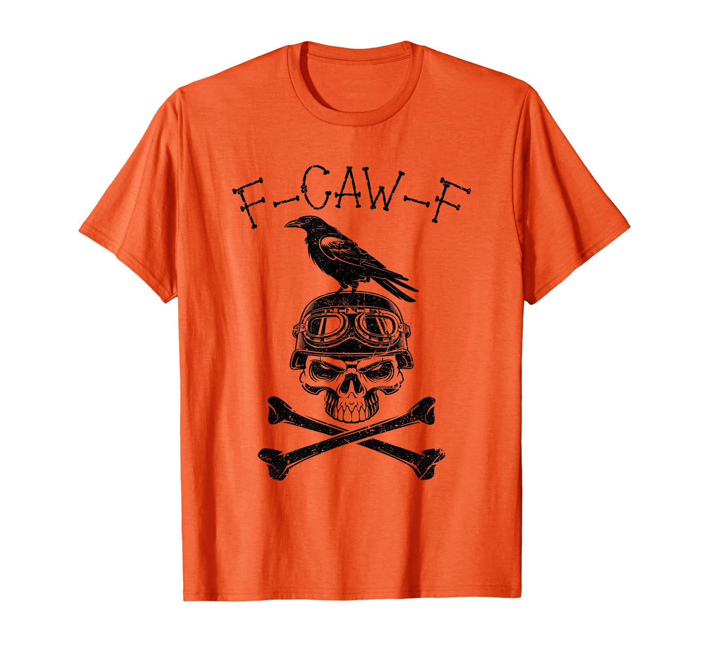 F-Caw-F Crow Caw Dark Raven and Skull Rider T-Shirt