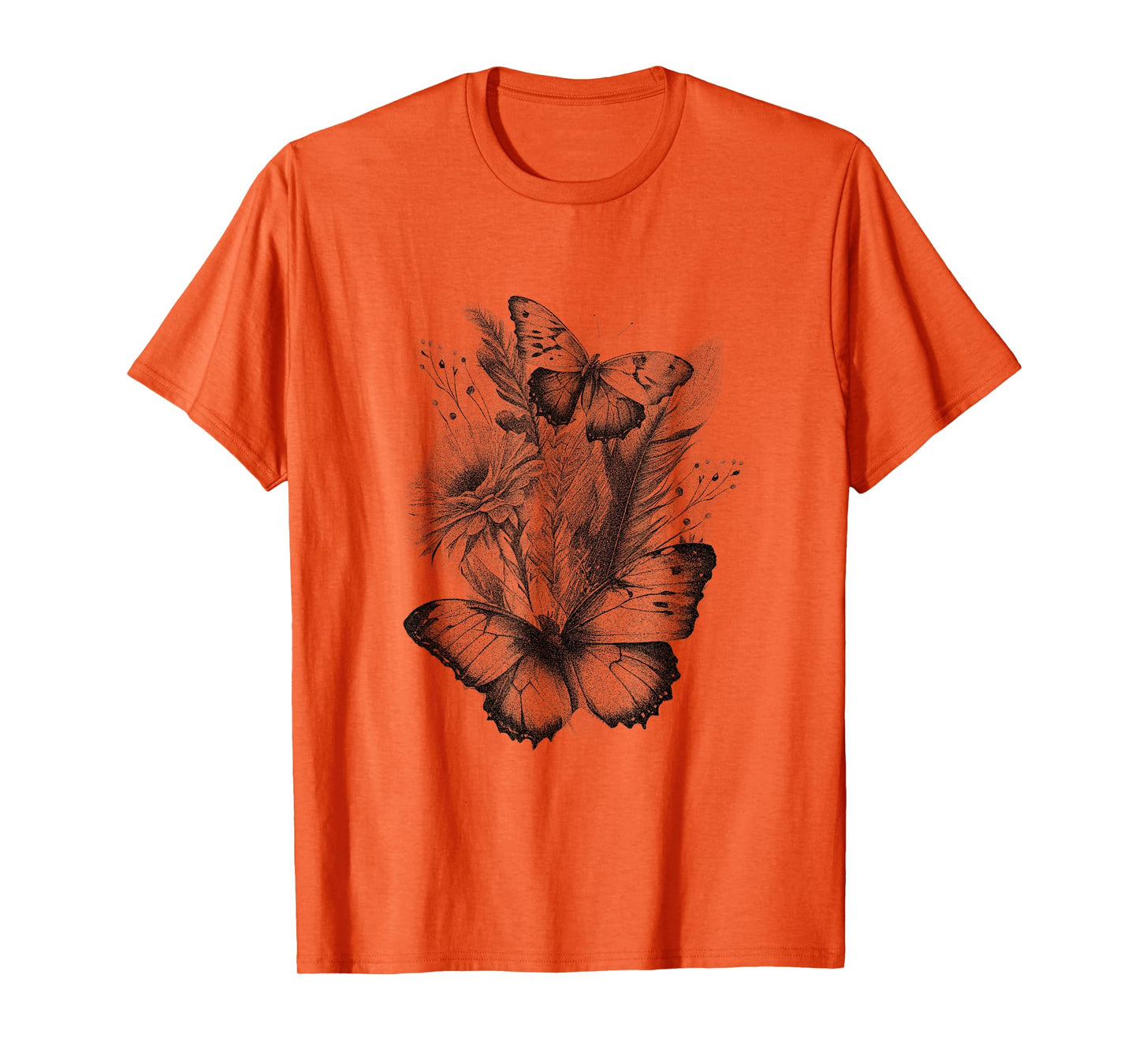 Wildflowers and Butterflies Vintage Floral Graphic T-Shirt