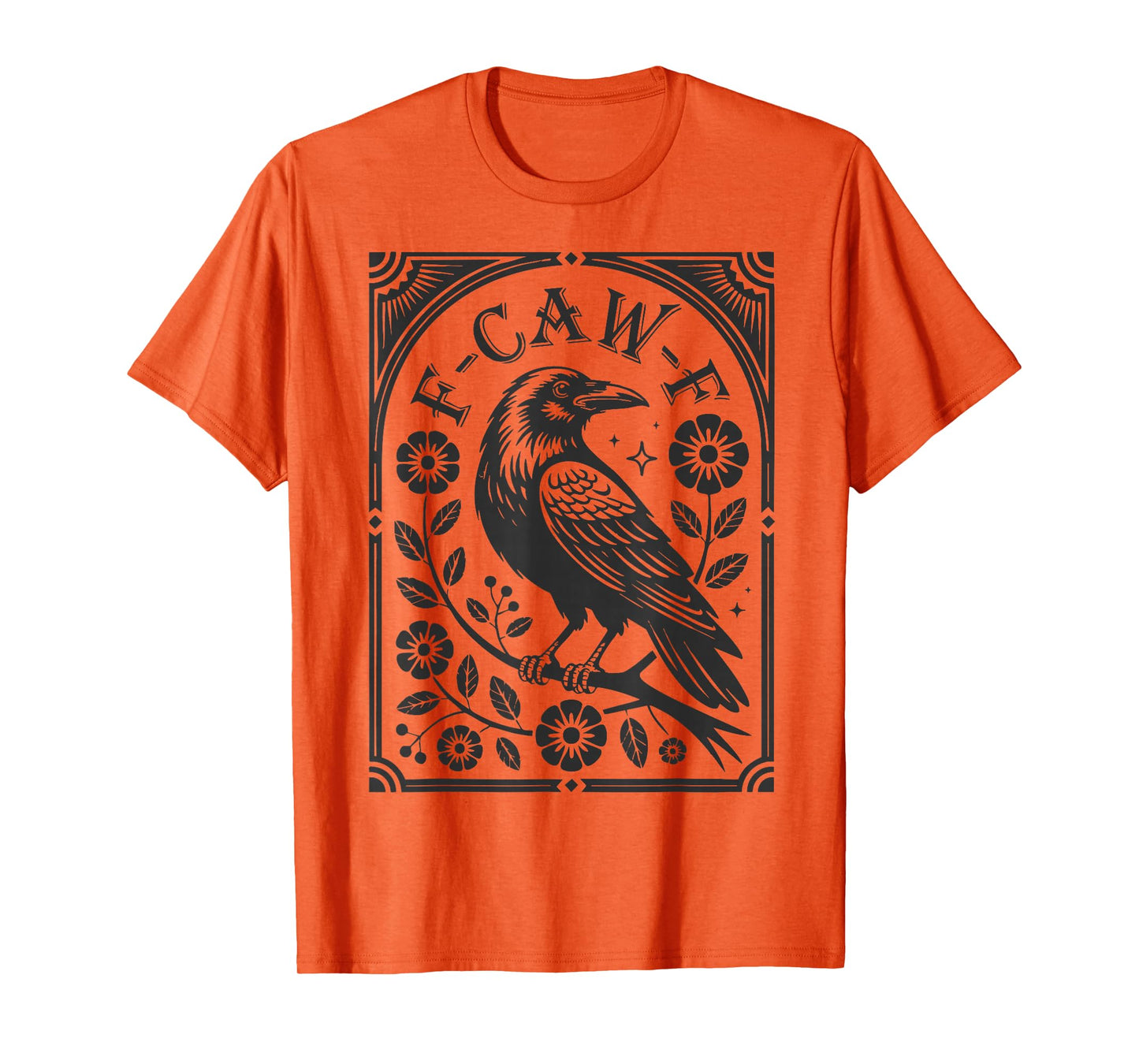F-Caw-F Black Crow Pun Funny Bird Cawing Grunge Halloween T-Shirt