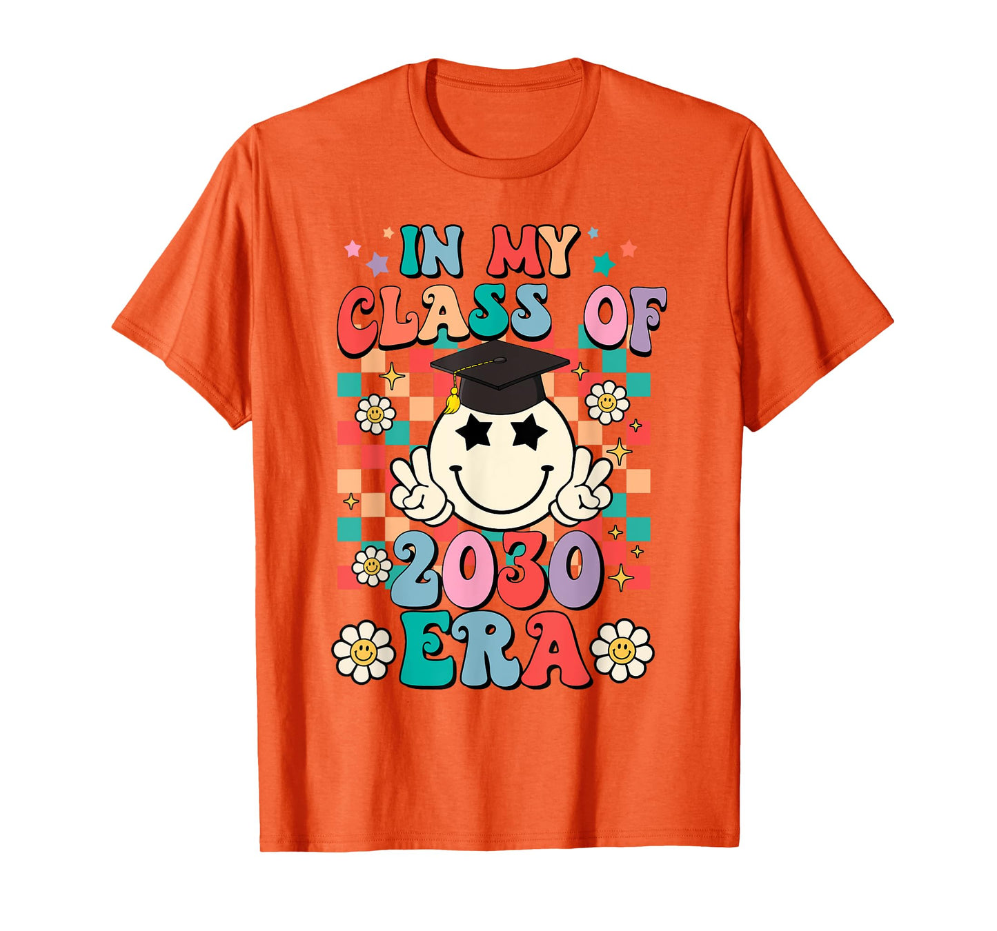 Retro Groovy In my Class of 2030 Era Class of 2030 Graduate T-Shirt