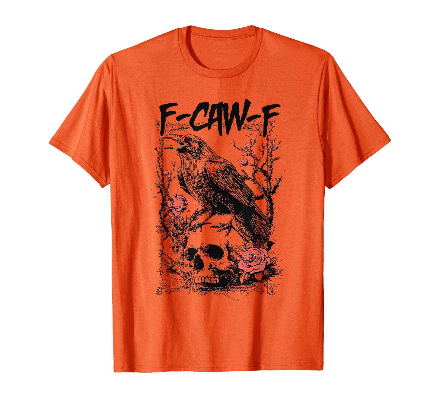 Floral Crow Raven F-CAW-F Halloween Dark Bird Crow Meme T-Shirt
