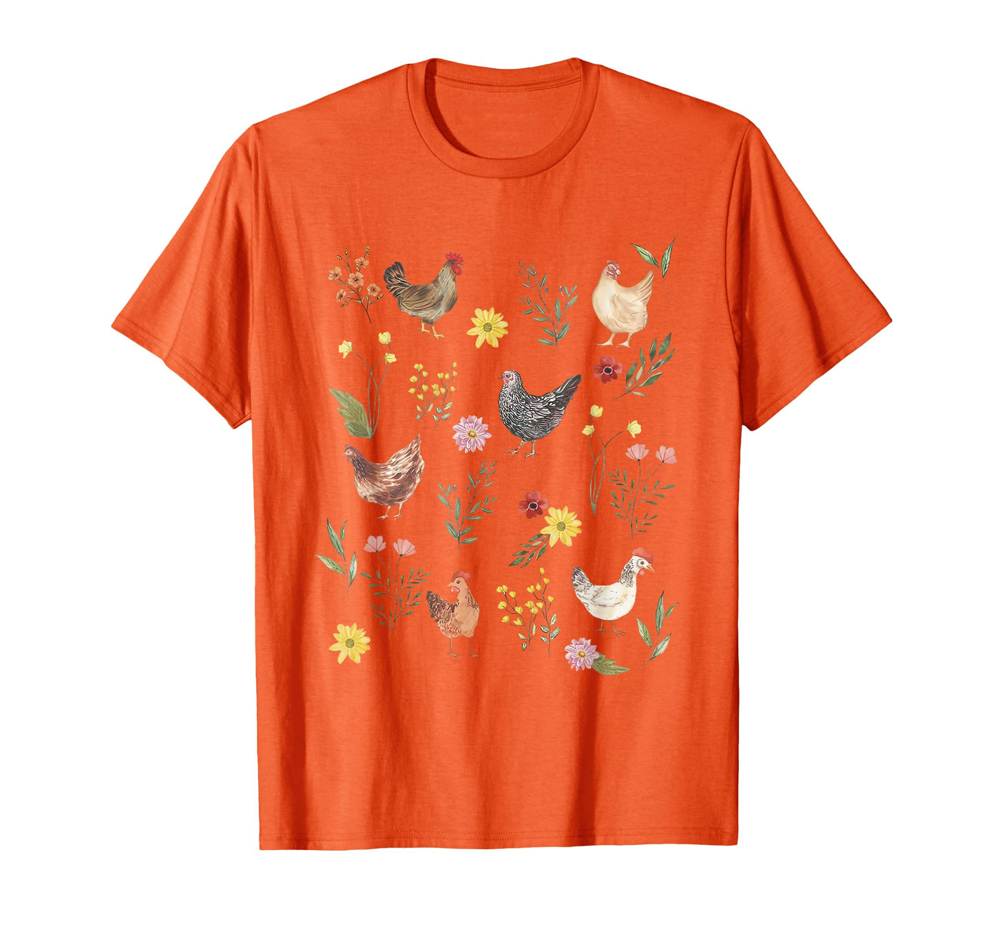 Wildflower Chicken Floral Chicken Lover Cute Farmer Flowers T-Shirt