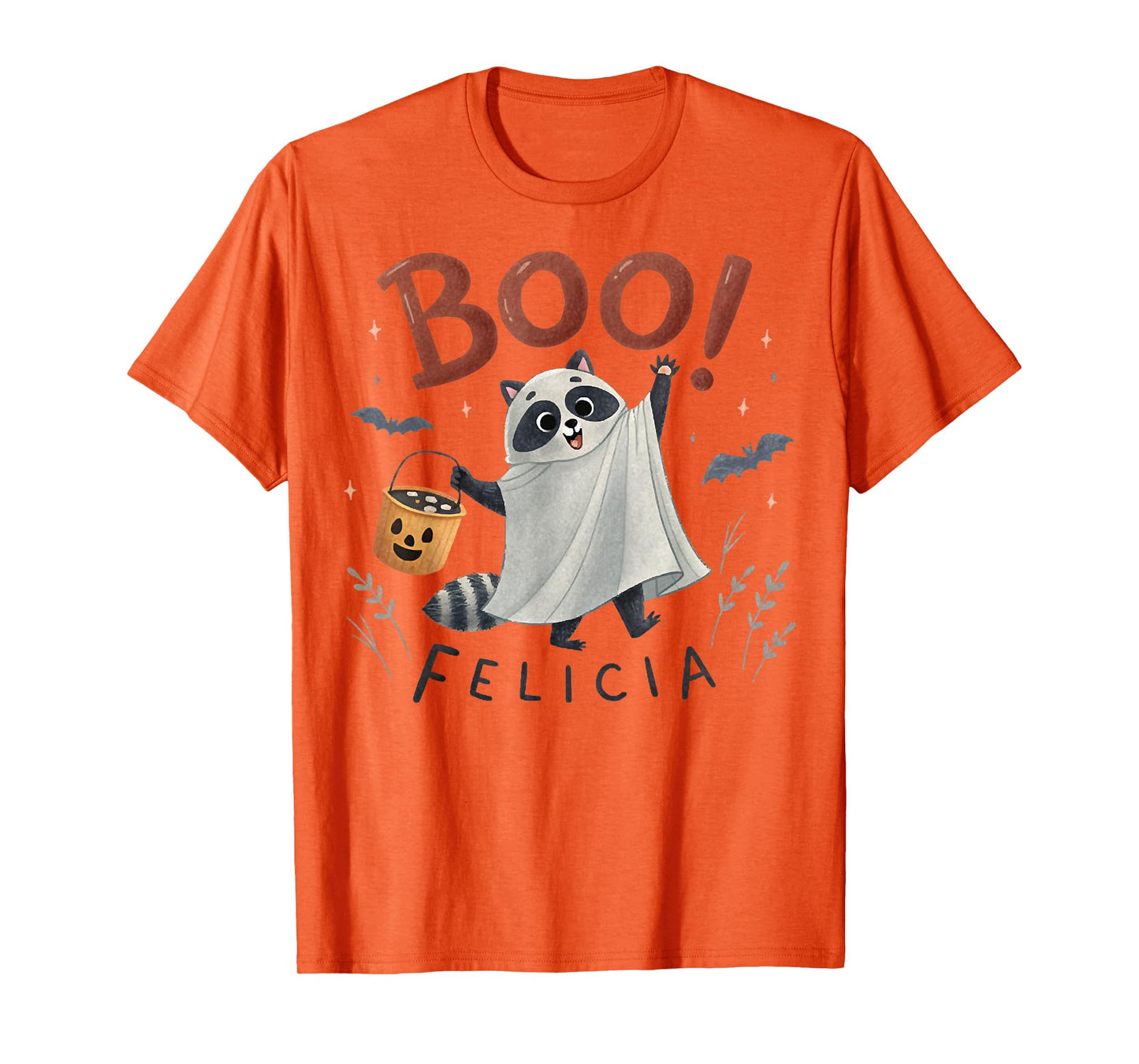 Boo Felicia, Cute Ghost Raccoon, Funny Raccoon Halloween T-Shirt