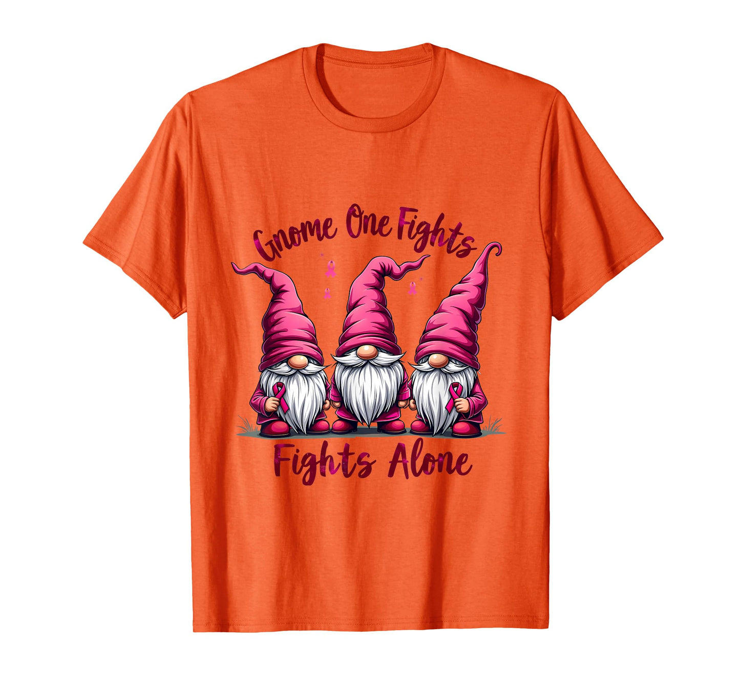 Gnome One Fights Alone Breast Cancer T-Shirt