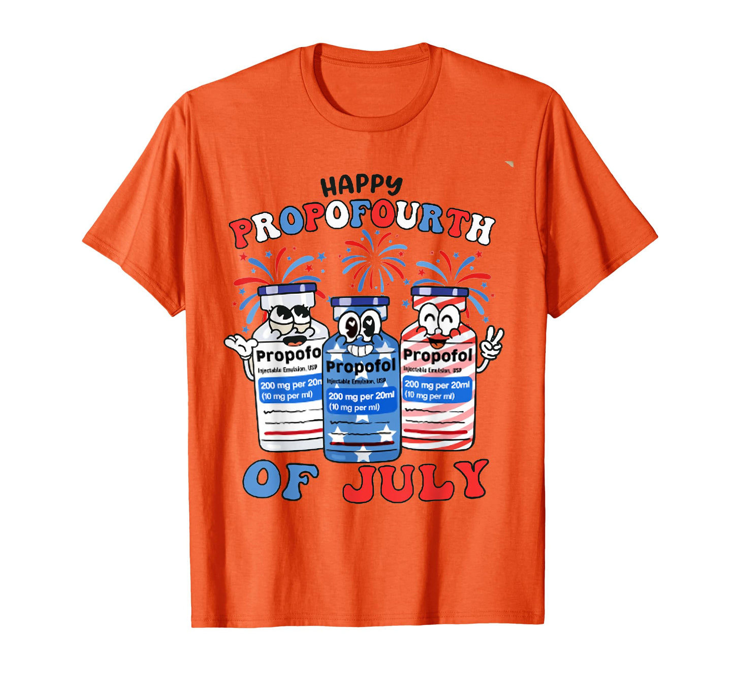 Retro ICU Nurse 4th of July Propofol Intensive Care Unit T-Shirt for Women Men