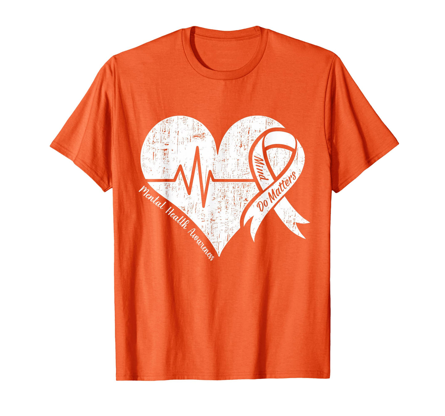 Mental Health Awareness Ribbon Heartbeat T-Shirt