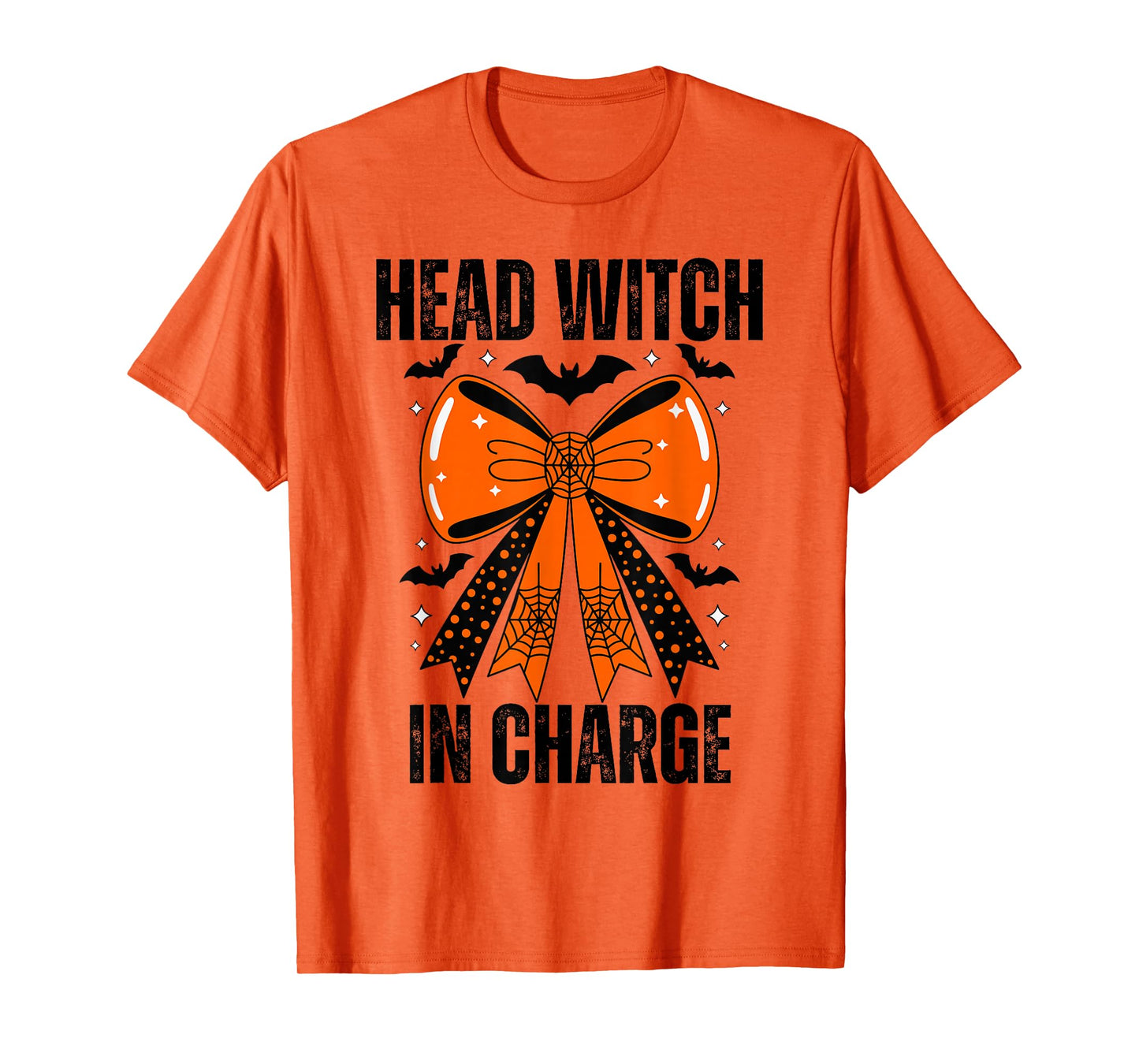 Head Witch in Charge Funny Mom Spooky Bow Halloween T-Shirt