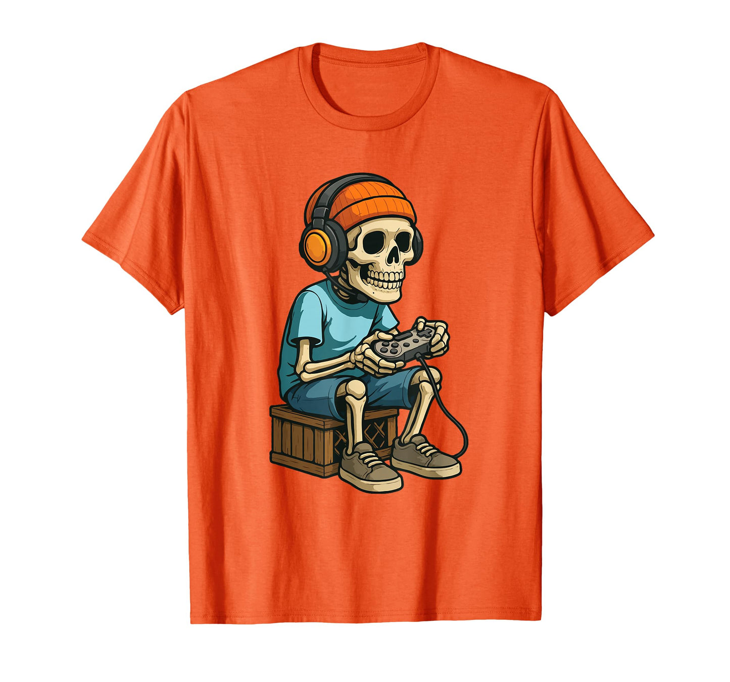 Halloween Skeleton Gamer Video Gaming Bruh Boys Kids Girls T-Shirt