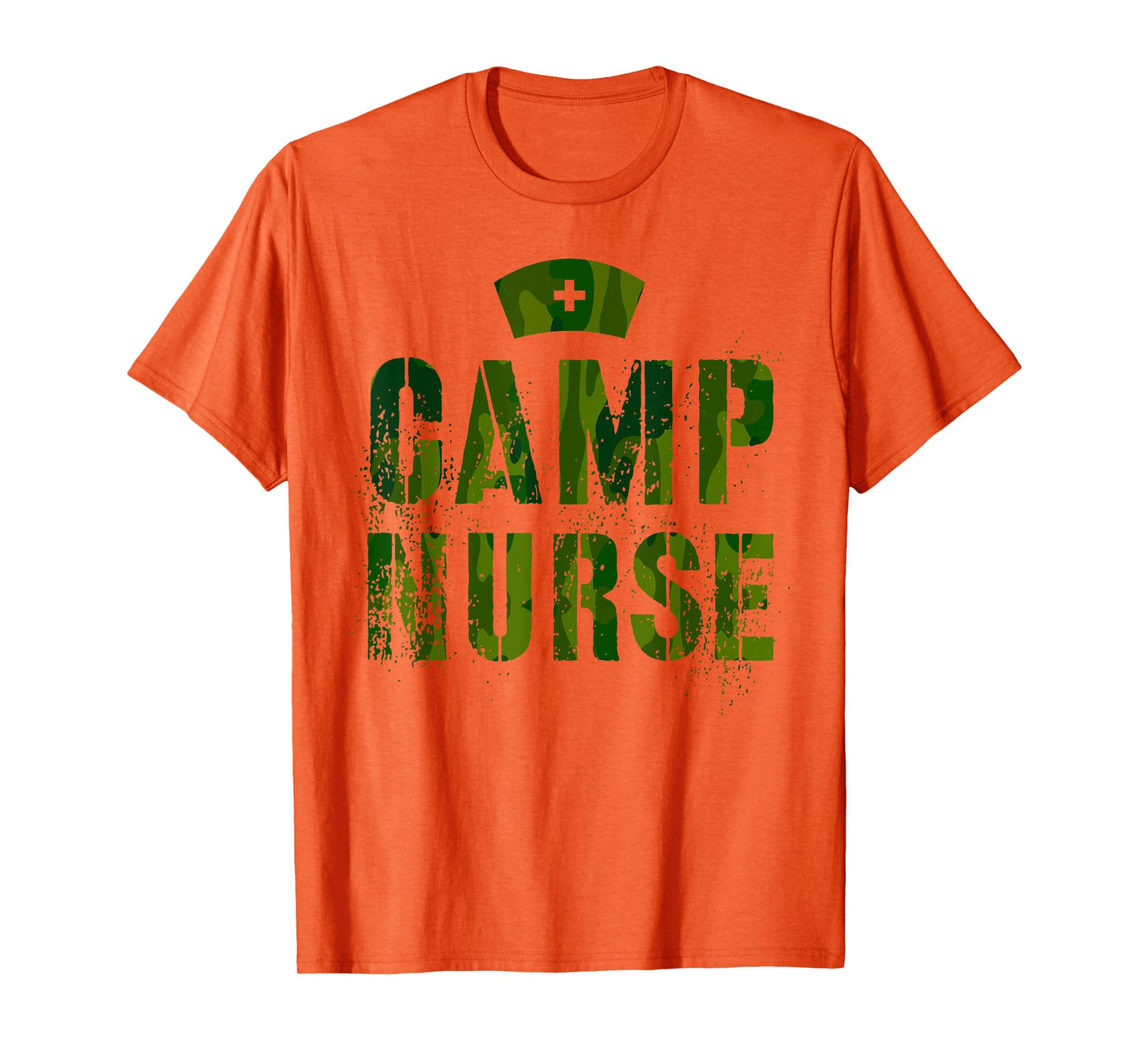 Funny CAMP NURSE Camo Health Care Medical Crew Wellness RN T-Shirt