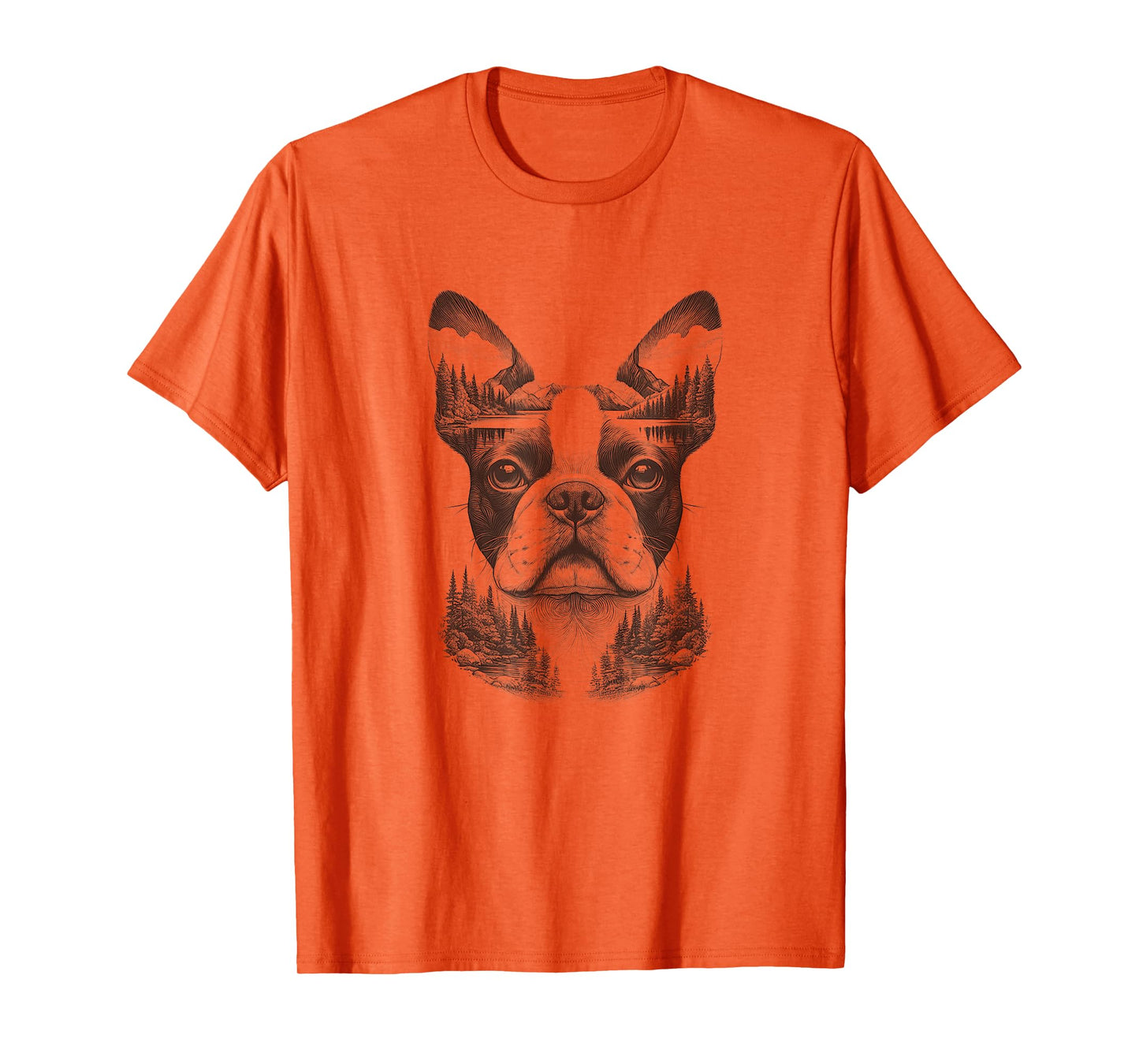 Boston Terrier Dog Bostie Nature Memorial Design Idea Men Women T-Shirt