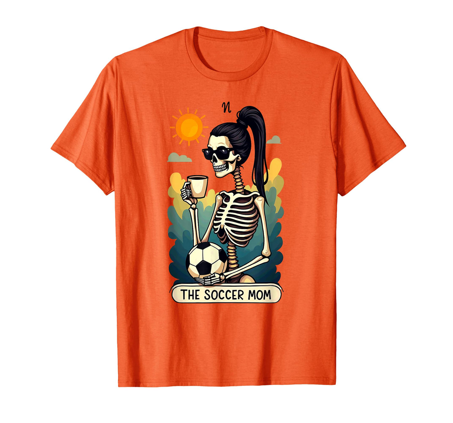 Gothic Tarot Card Skeleton Coffee Soccer Mom T-Shirt