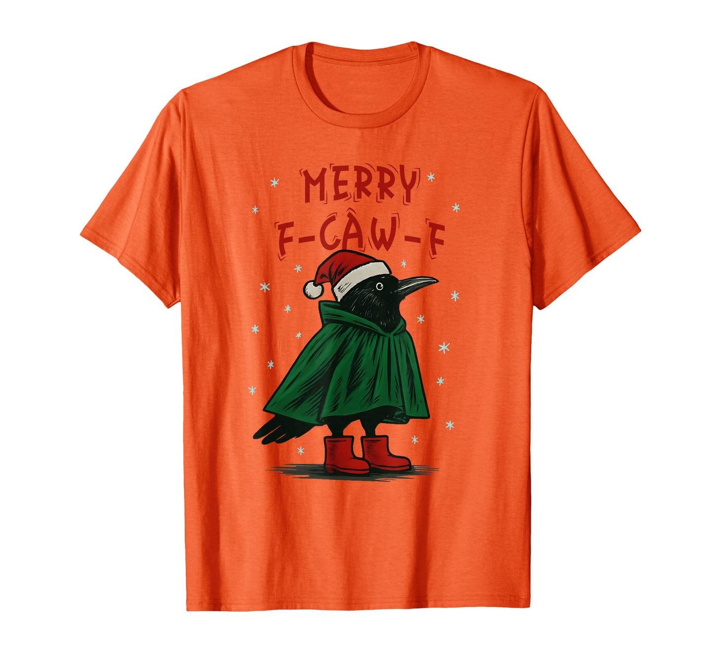 Merry Christmas F-Caw-F Crow Santa Black Bird Xmas Raven T-Shirt