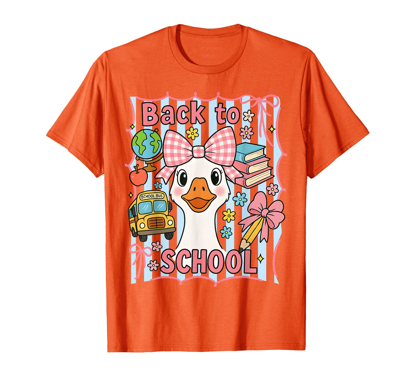 HUGvyn Back to School Goose Teacher Girl First Day Of School T-Shirt