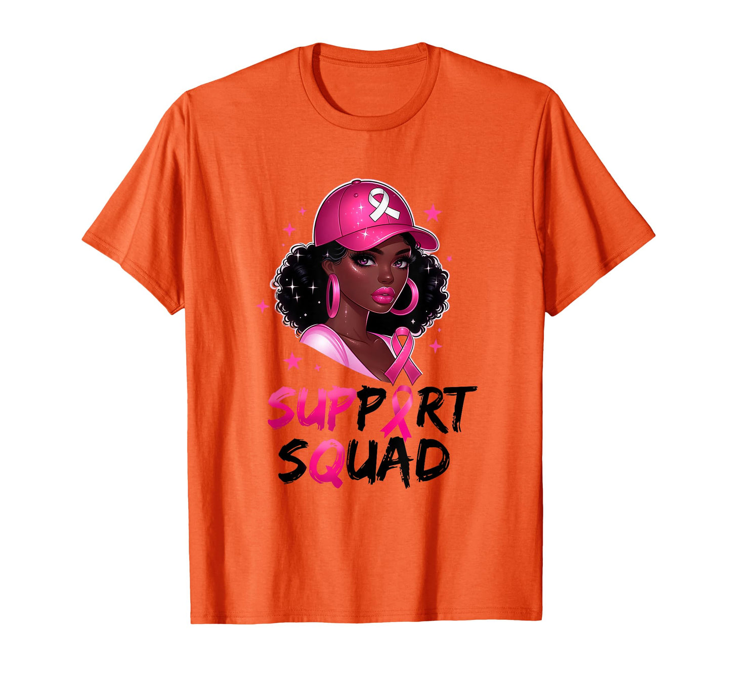 Support Squad Breast Cancer Awareness Warrior Black Women T-Shirt
