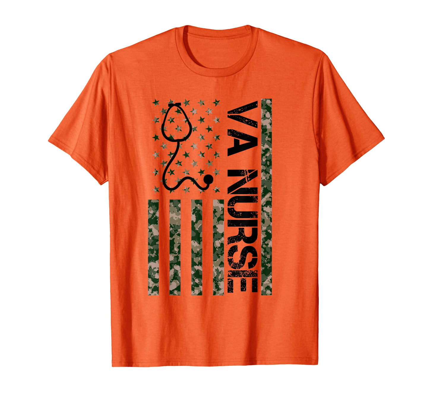 VA Nurse Camouflage American Flag Patriotic Nurse Week 2024 T-Shirt