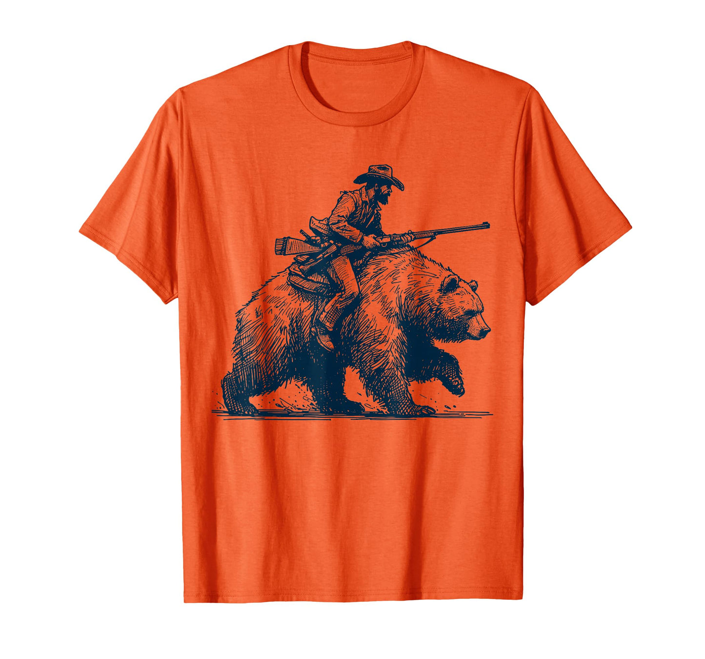 Funny Lumberjack Cowboy Riding on a Bear T-Shirt