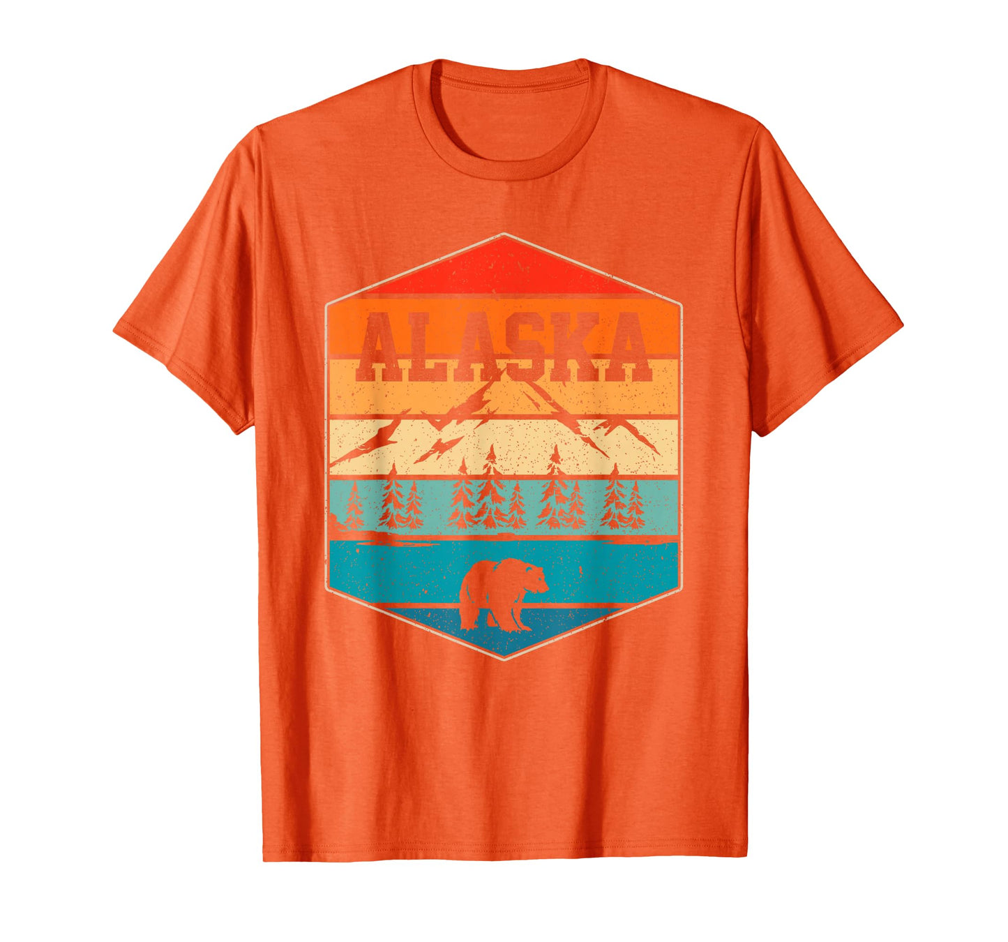 Alaskan Glacier Mountains Landscape Bear Animal Retro Alaska T-Shirt