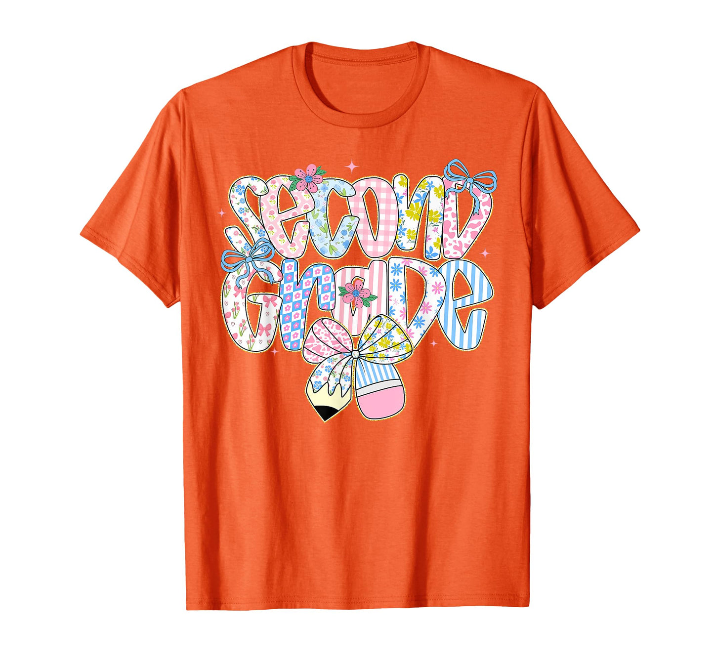 Preppy Back To School Floral 2nd Grade Coquette Girl Kids T-Shirt