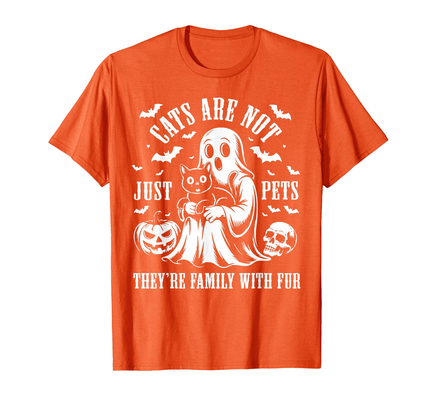 Cats are Not Just Pets They’re Family with Fur Halloween Pet T-Shirt