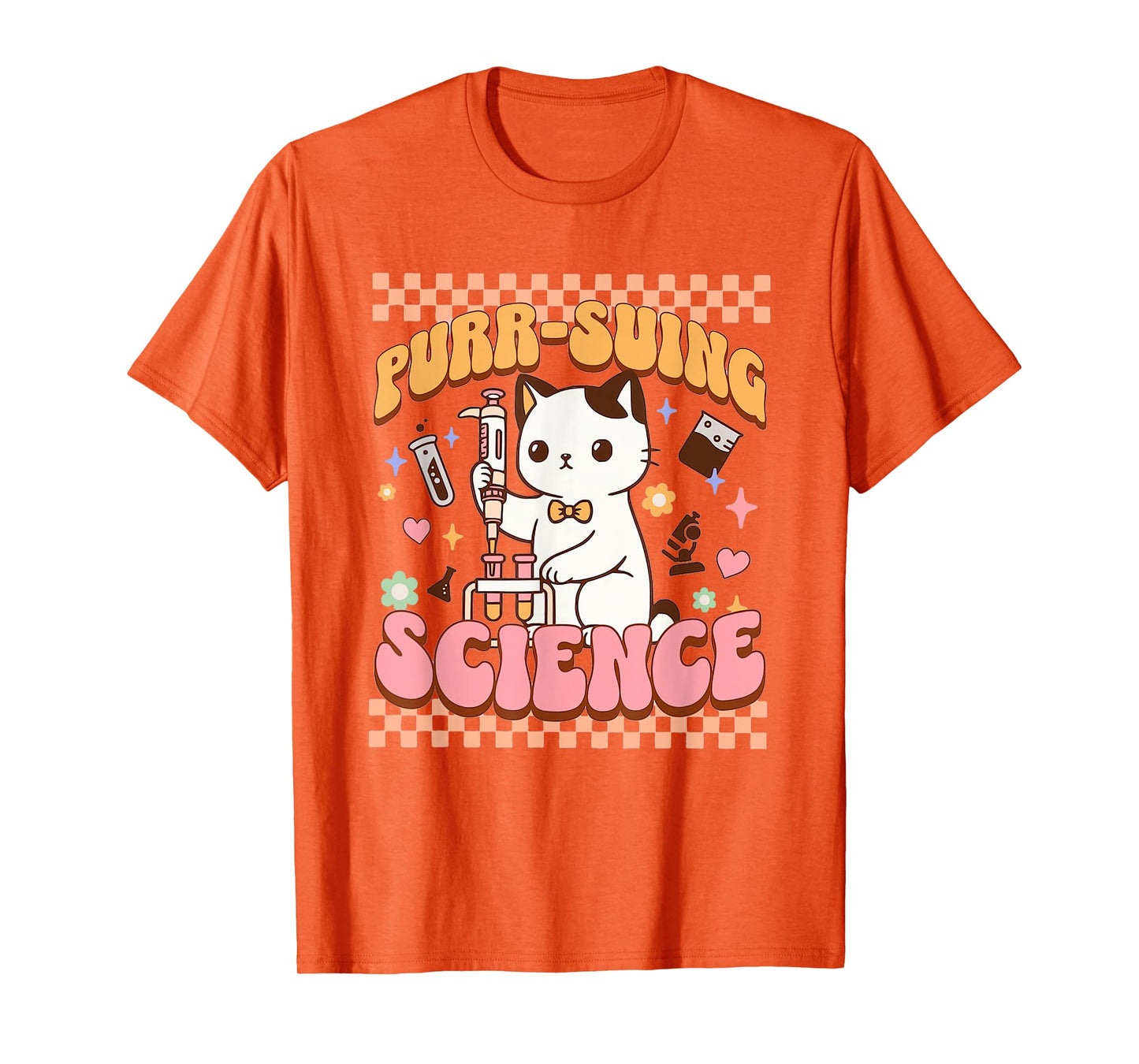Cat Science Laboratory Scientist Chemistry Microbiology STEM T-Shirt for Men Women
