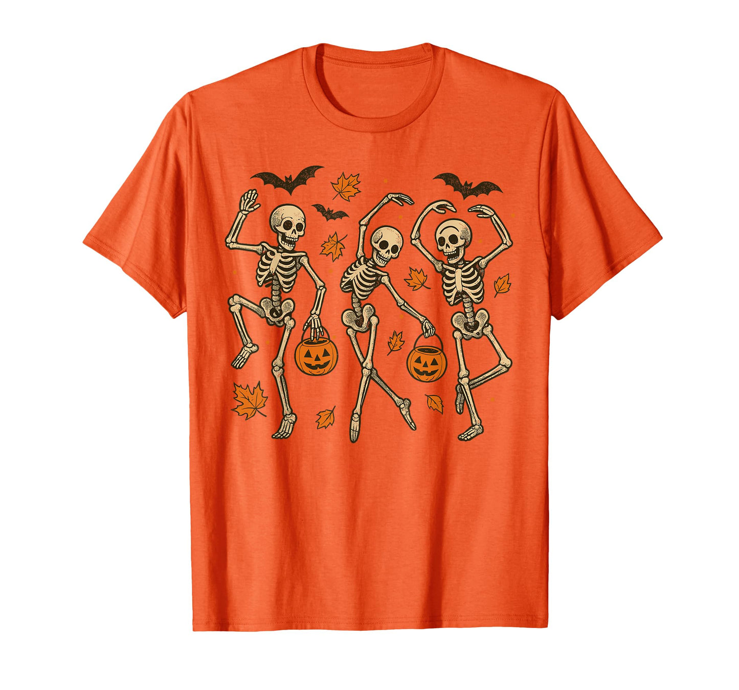 Halloween Dancing Skeleton Pumpkin Retro Halloween T-Shirt